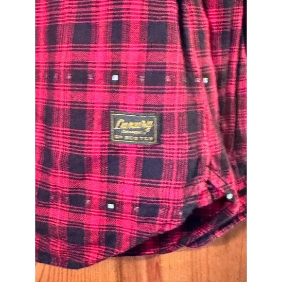 Scotch Soda Men's Red Black Plaid Long Sleeve Button Up Shirt Size XL - Picture 5 of 10